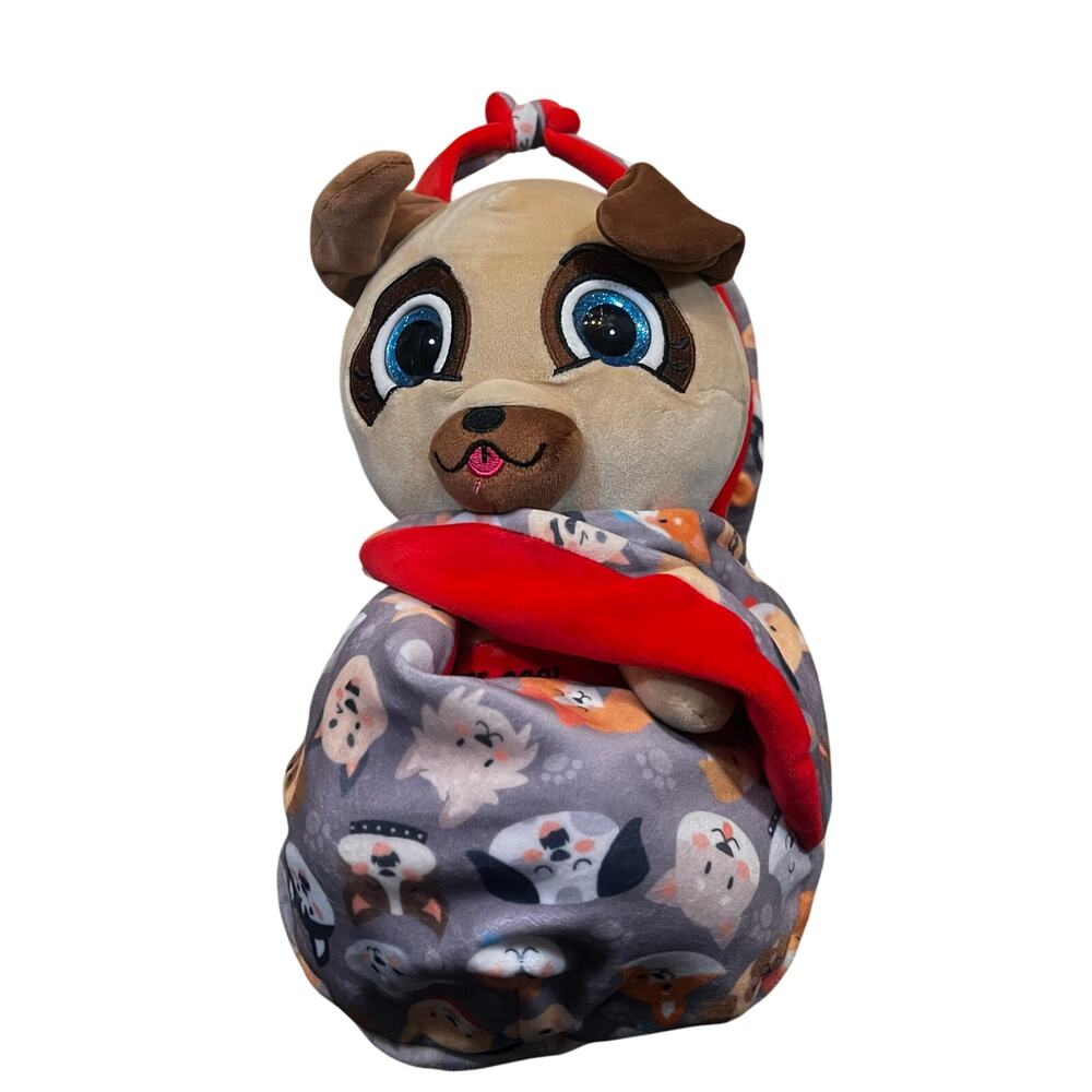 Kipp Brothers Big Eyes Puppy Plush Stuffed Animal Swaddle Dogs 10”